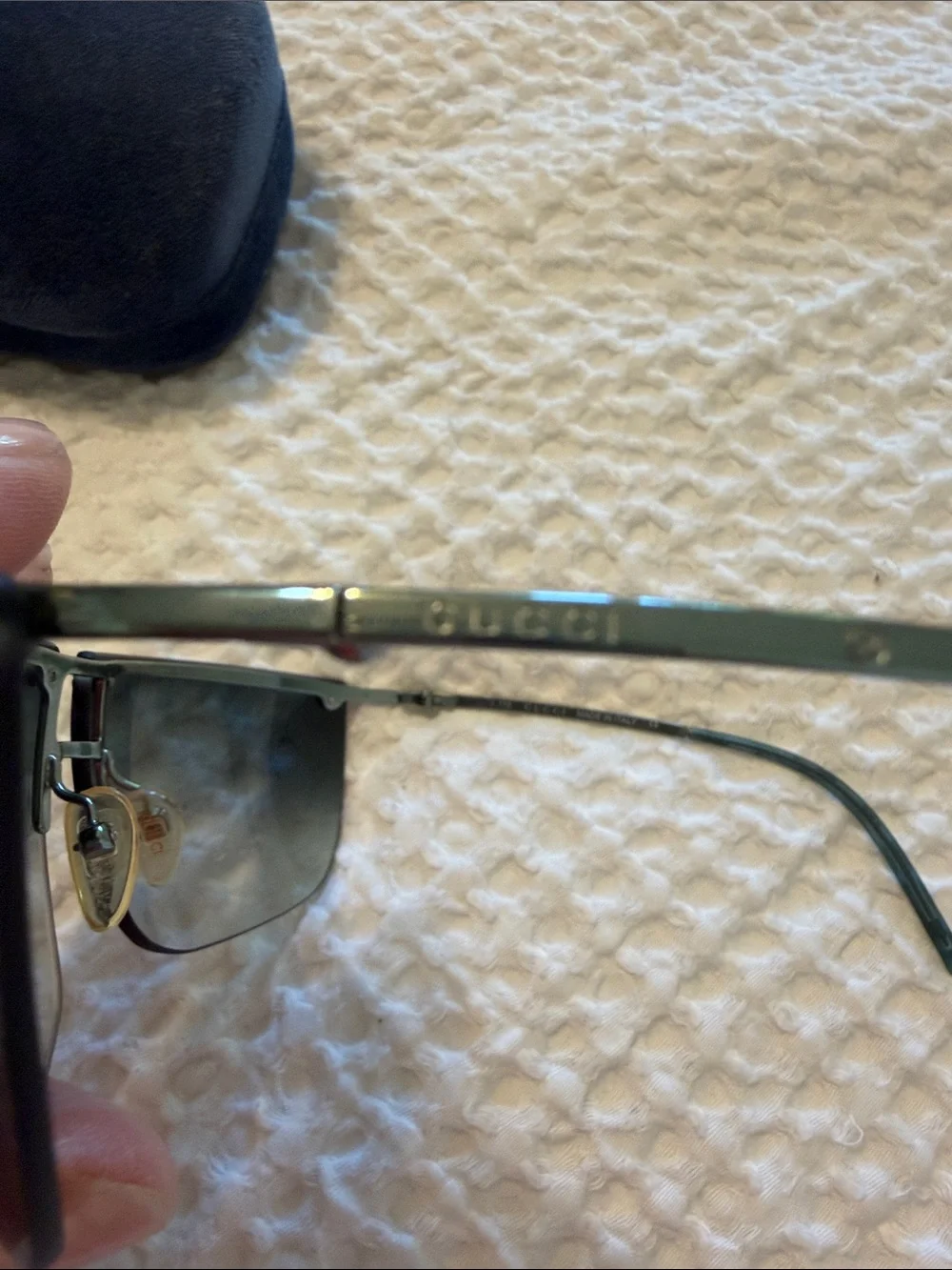 Gucci Rimless Sunglasses with Blue Gradient Lenses